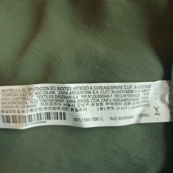 NWT Zara Olive Green Cut Out Midi Dress, Size L - Picture 12 of 12